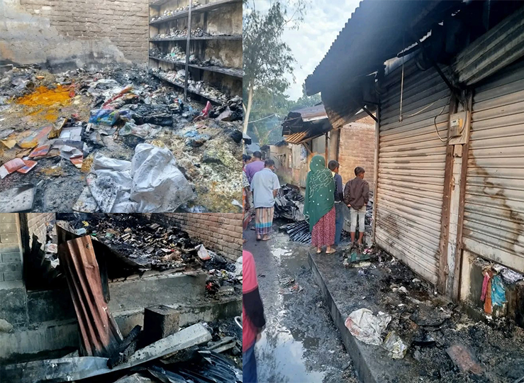 সুন্দরগঞ্জে ভয়াবহ  অগ্নিকাণ্ডে ভস্মীভূত পাঁচটি দোকান,ক্ষতির পরিমান আনুমানিক অর্ধ কোটি টাকার
